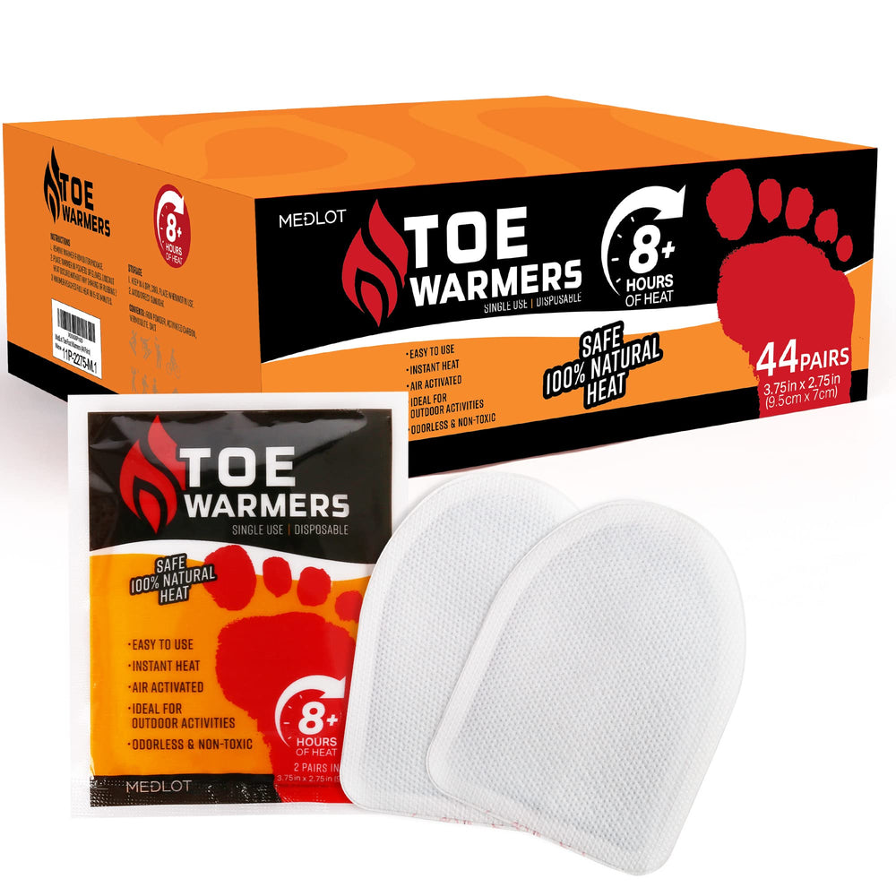 MEDLOT Toe Warmers box packaging for quick warmth on cold days