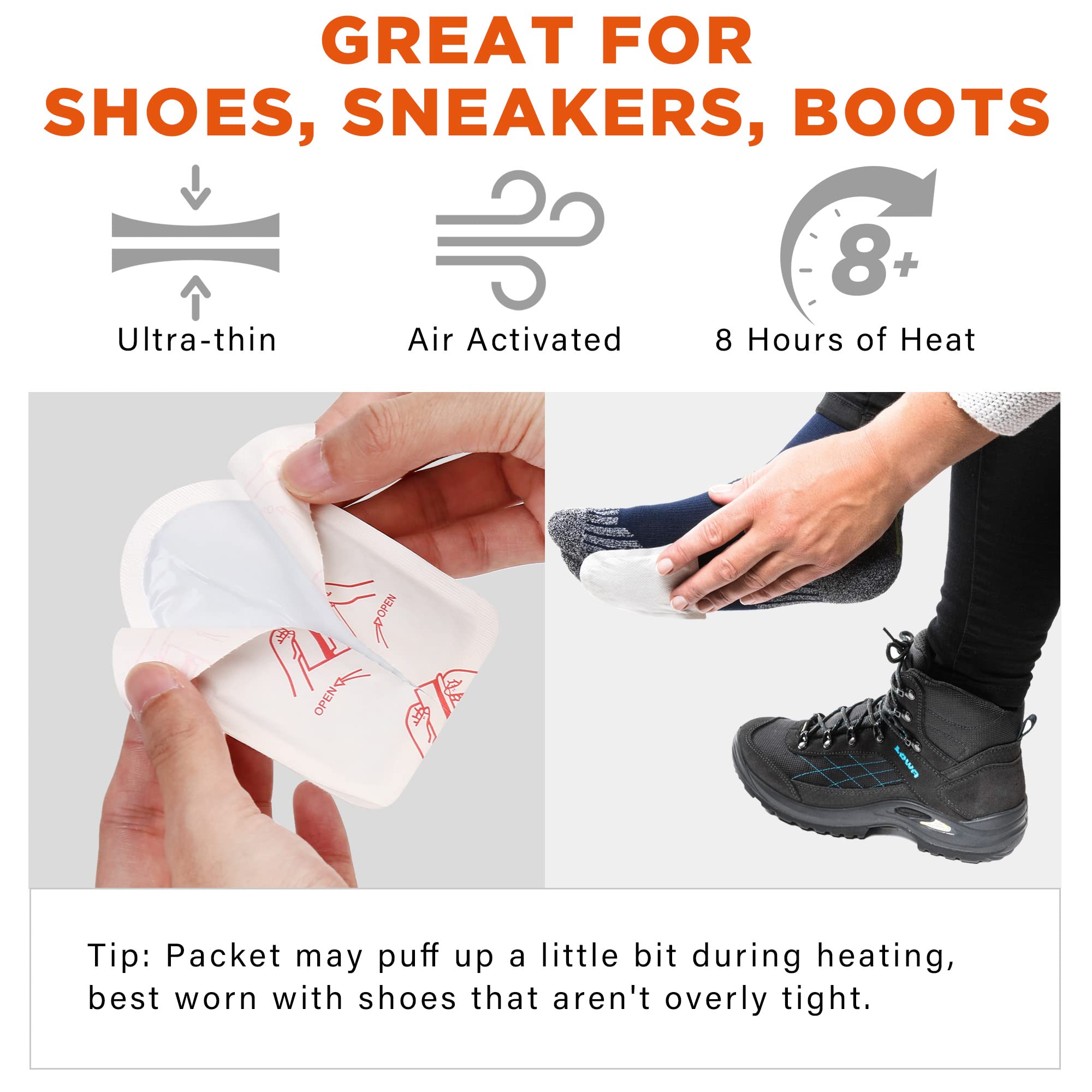 MEDLOT Toe Warmers deliver up to eight hours of heat