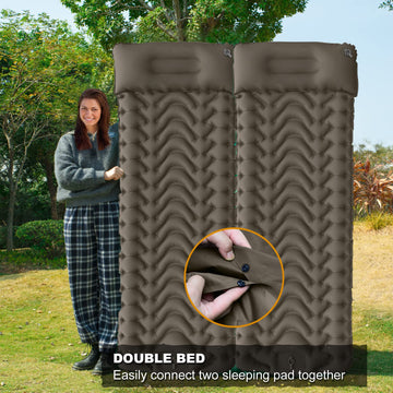 MEETPEAK Camping Pad double-bed connection creates larger sleeping space.