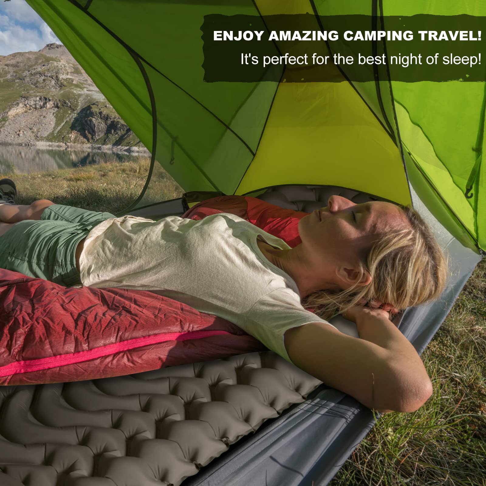 MEETPEAK Camping Pad outdoor use withstands rough ground for reliable sleep.