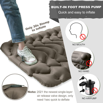 MEETPEAK Camping Pad waterproof nylon keeps you dry on damp ground.