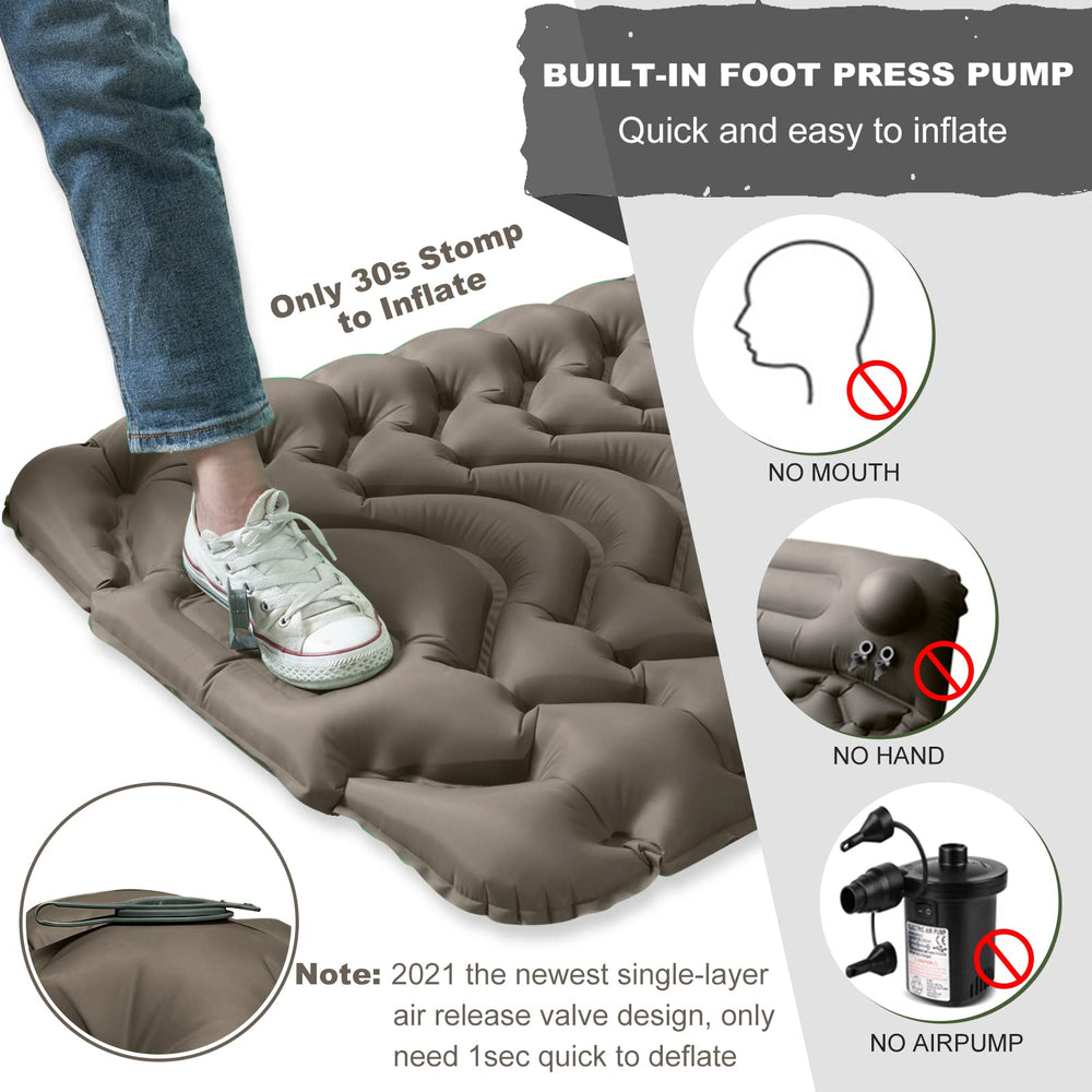 MEETPEAK Camping Pad waterproof nylon keeps you dry on damp ground.