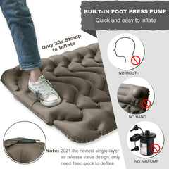 MEETPEAK Camping Pad waterproof nylon keeps you dry on damp ground.