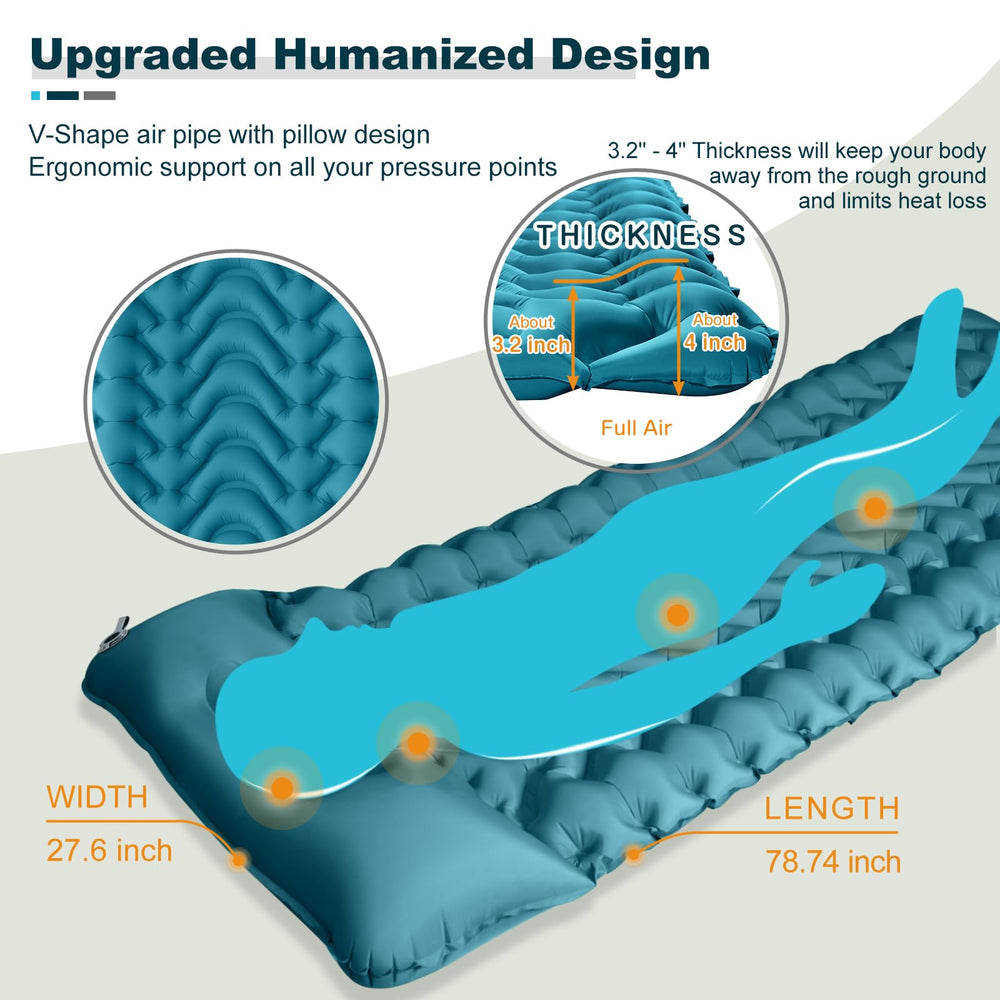 MEETPEAK foot-press-inflation enables quick setup without mouth blowing.