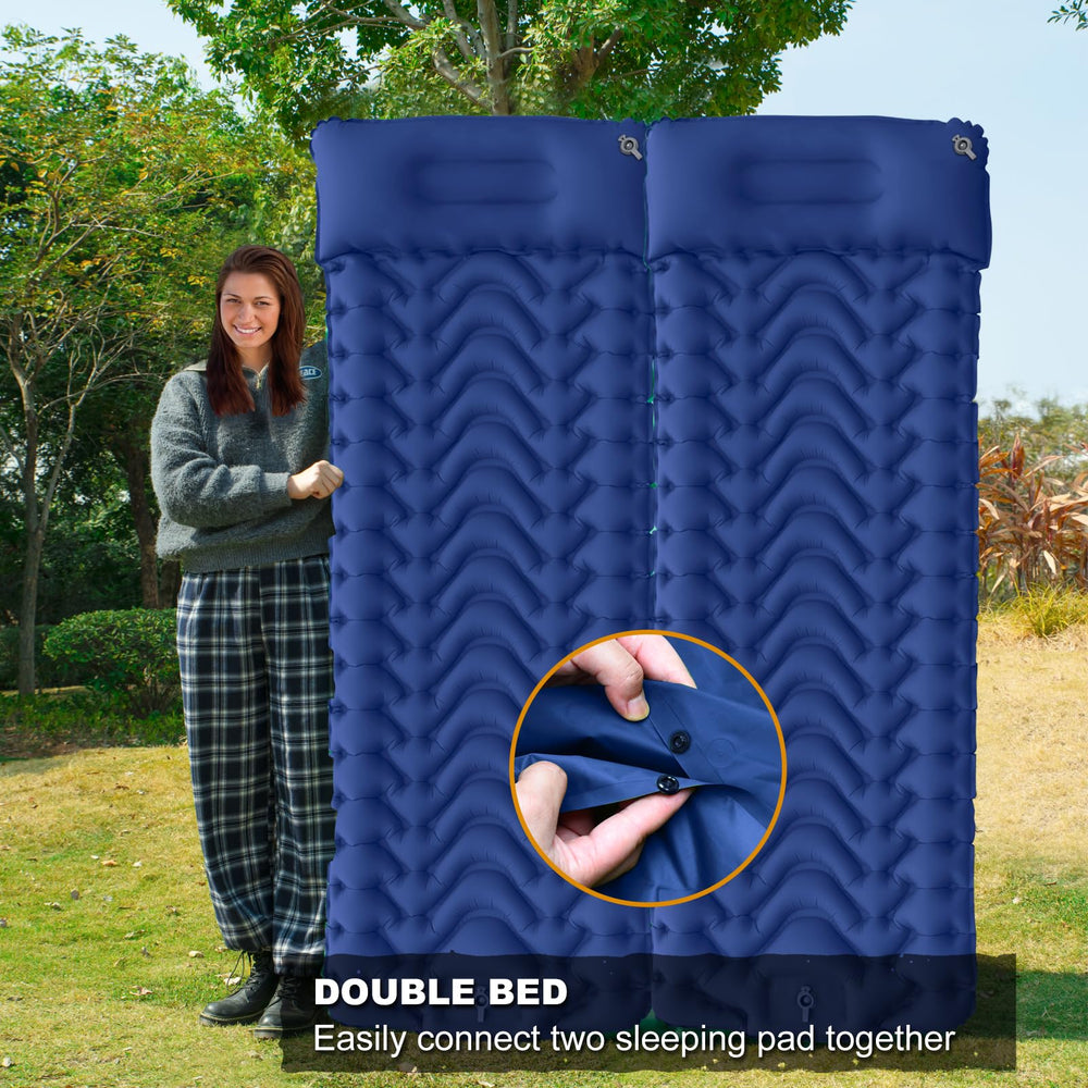 MEETPEAK Sleeping Pad backpacking-portable design fits in a small pack.