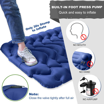MEETPEAK Sleeping Pad heavy-duty nylon construction resists tears for rugged trips.