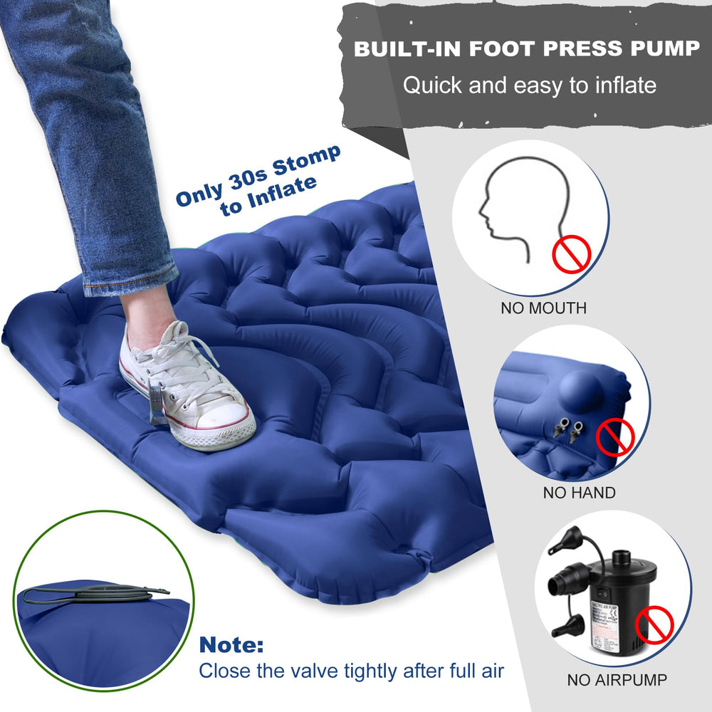 MEETPEAK Sleeping Pad heavy-duty nylon construction resists tears for rugged trips.