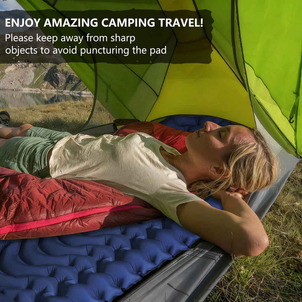 MEETPEAK Sleeping Pad inside tent use provides warmth and cushioned rest.