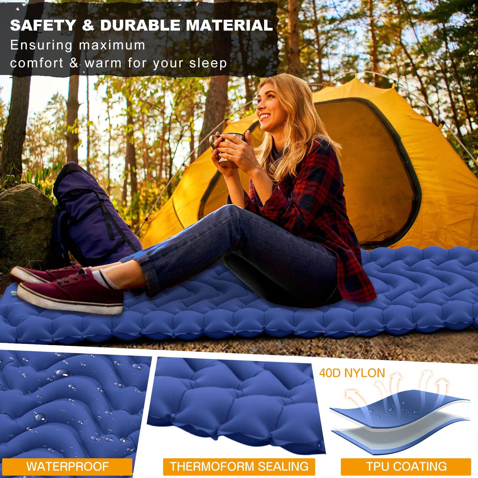 MEETPEAK Sleeping Pad ultralight design and compact packability for minimalist hikers.