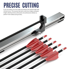 Mefape Arrow Saw with precision scale showing 4.3-32 inch adjustable cuts.