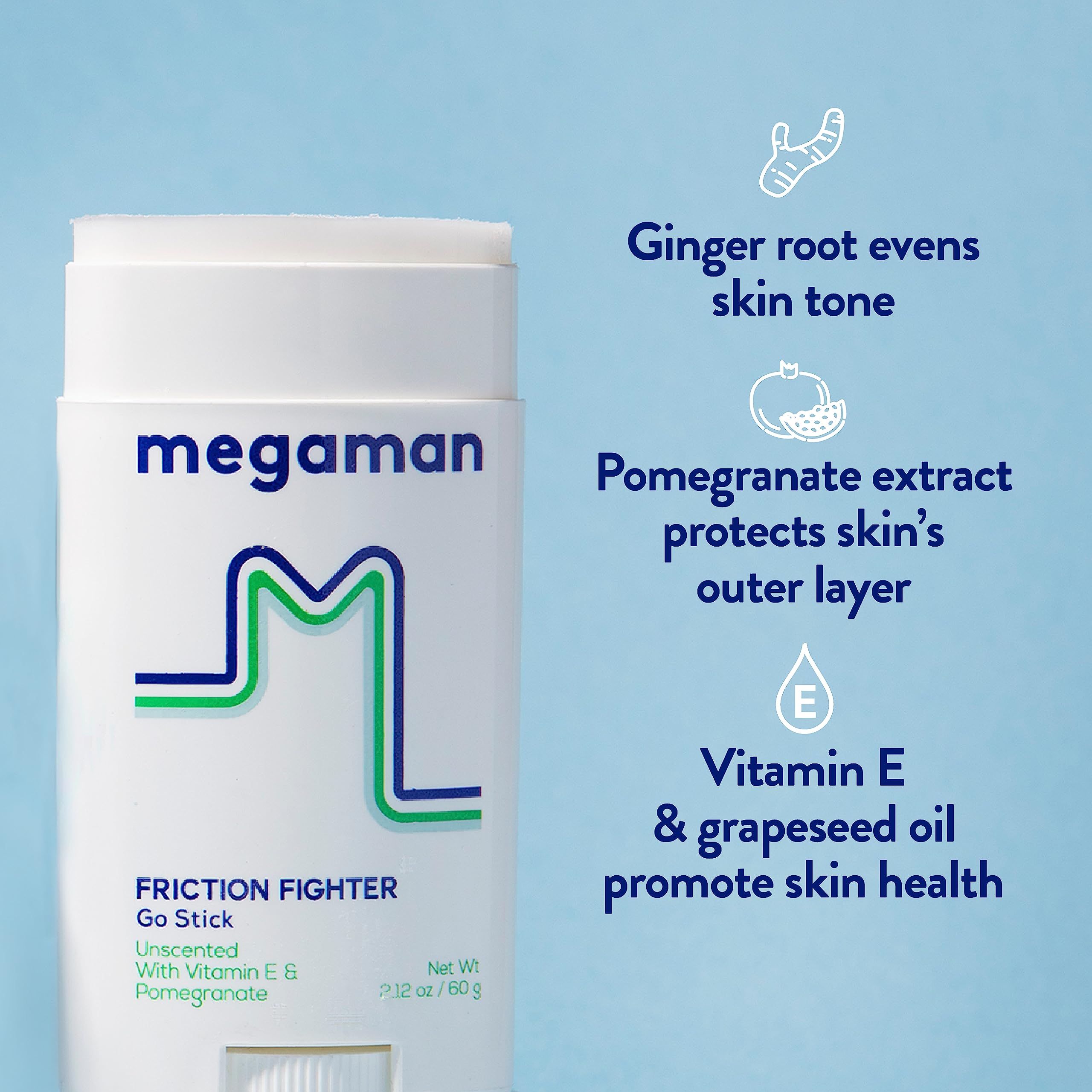 Megababe Megaman Friction Fighter Go no-mess formula keeps skin feeling light and smooth.