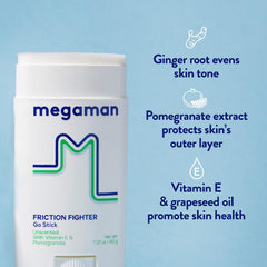 Megababe Megaman Friction Fighter Go no-mess formula keeps skin feeling light and smooth.