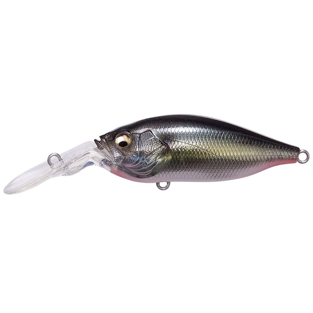 Megabass Deep-X 100 LBO Chief Shad front view highlights a compact lure for rapid depth engagement.