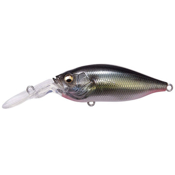Megabass Deep-X 100 LBO Chief Shad front view highlights a compact lure for rapid depth engagement.