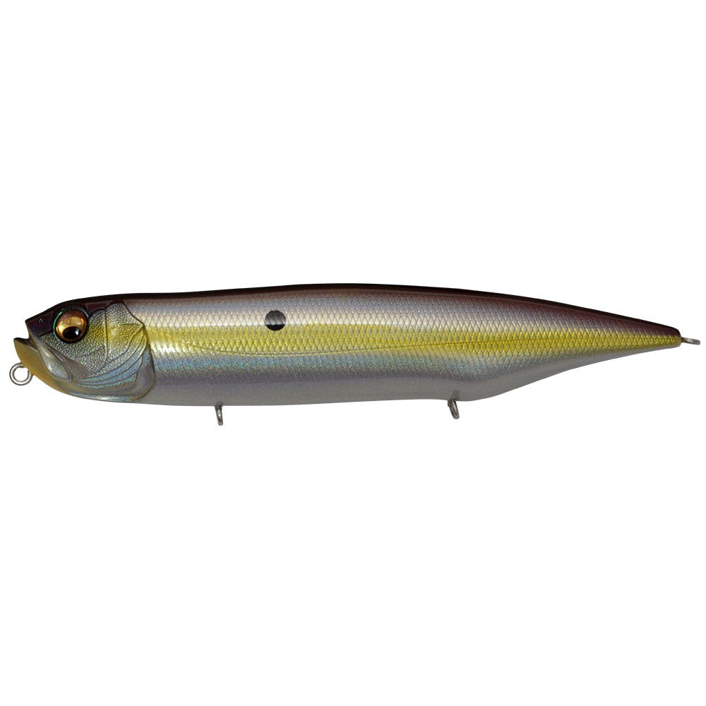 Megabass Dog-X Diamanteit showing topwater walk action to entice surface strikes.