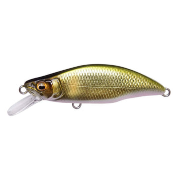 Megabass GH46 Humpback Ayu lure viewed at angle showing lifelike shape for versatile casts.