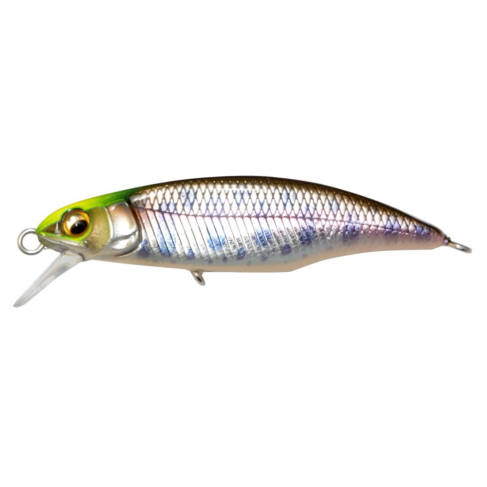 Megabass Great Hunting 45 FS Yamame front view showing compact, fast sinking lure for trout