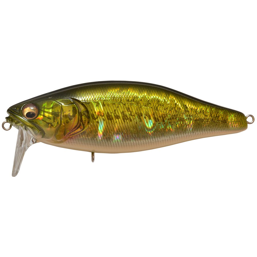 Megabass I-Jack GG bass lure, front view, wakebait action for windy waters.