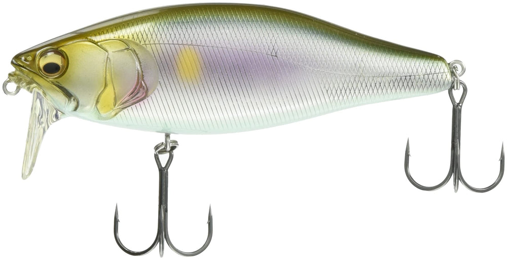 Megabass I-Jack lure Japanese Silver Setsukiayu front view, wakebait action cue.