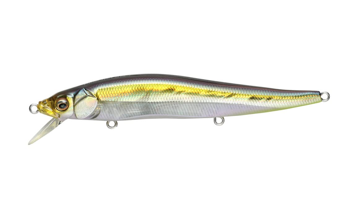 Megabass Ito Silent Vision Oneten 110 jerkbait for stealthy deep retrieves and enticing pauses.
