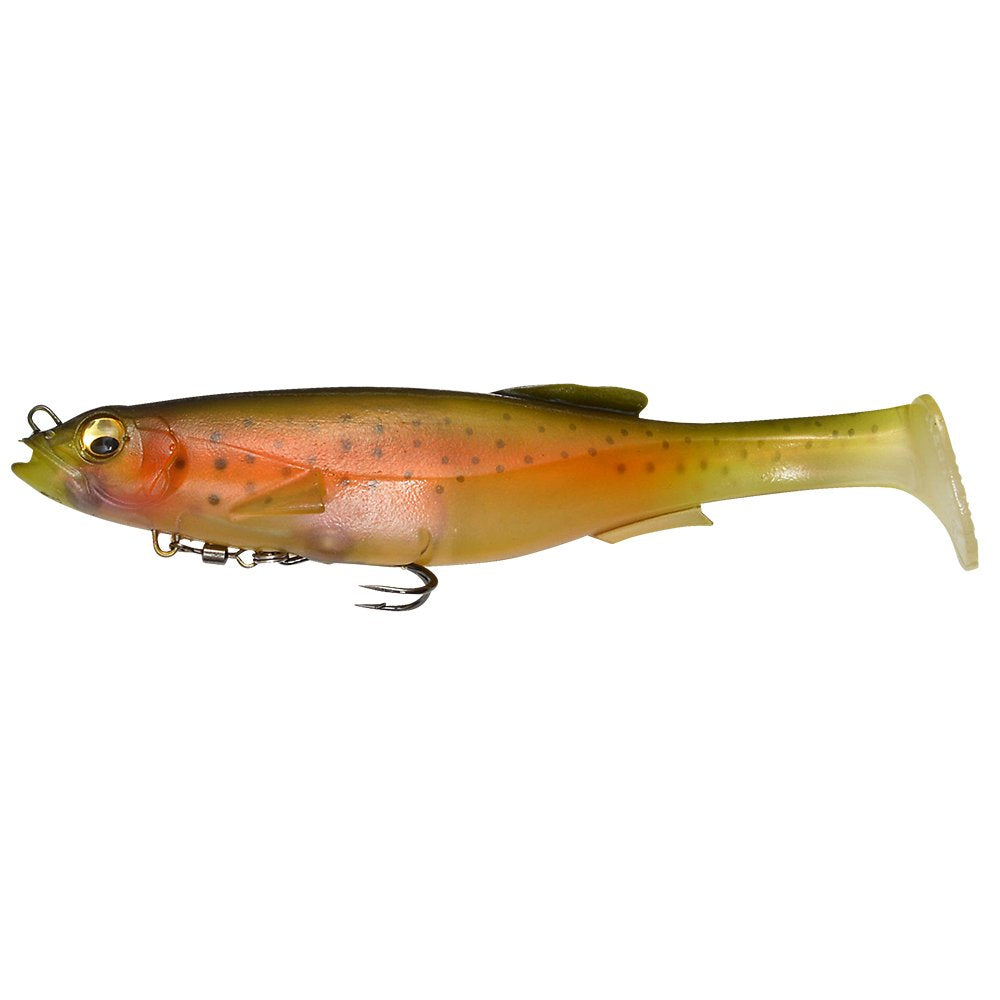 Megabass Magdraft lure 6in Nude Rainbow for stable retrievals and reduced hook exposure