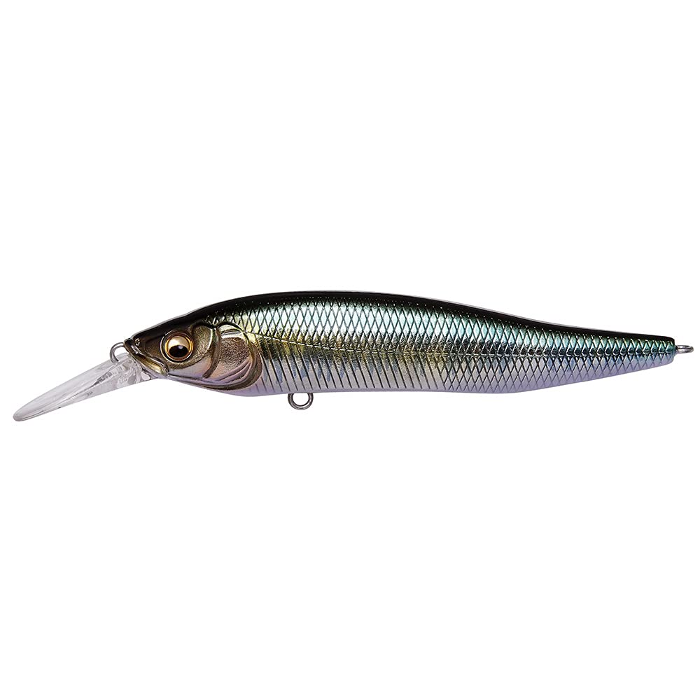 Megabass Megabus X-NANAHAN front view highlights tight silhouette and long-casting potential.
