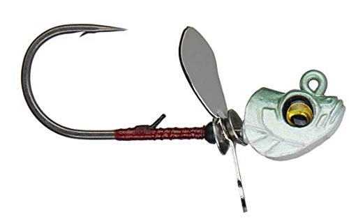 Megabass Okashira screwhead water-channel design enhances retrieve stability.