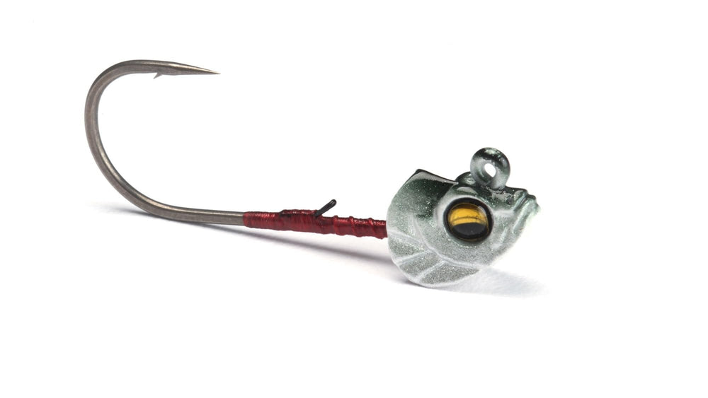 Megabass Okashira swimbait jighead Melon Ayu showing finesse balance for clear-water targets