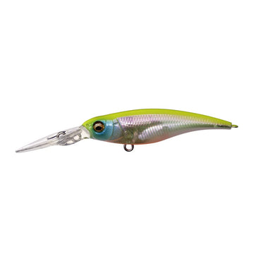 Megabass Shading-X R 62 Aurora Reaction lure with vivid reflections for bass during paused retrieves