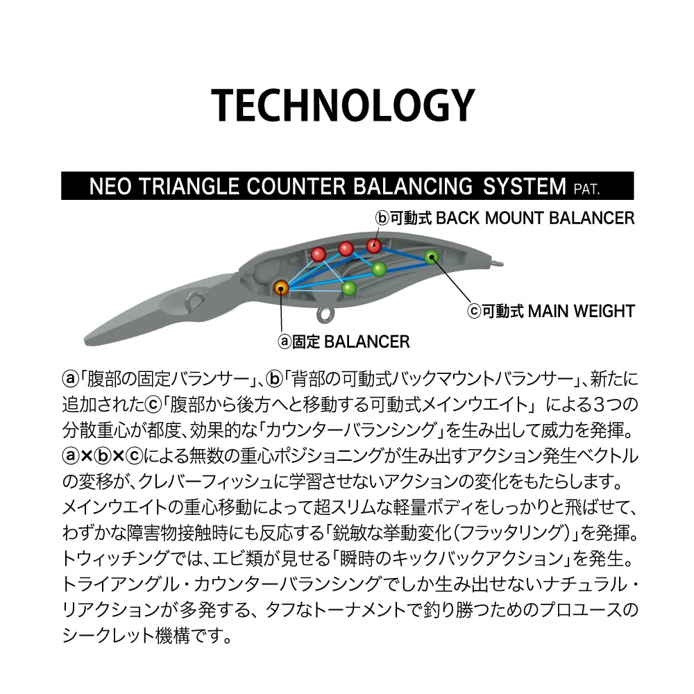 Megabass Shading-X R 62 suspending lure in water ready to trigger reaction bites