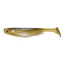 Megabass Spark Shad 3in Ayu lure showing lifelike tail action for finesse bass fishing.