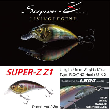 Megabass Super-Z Z1 GP Cotton Wakasagi side-profile highlights versatile action in shallow waters.