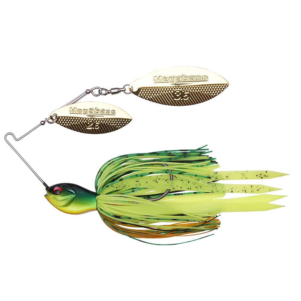 Megabass SV-3 Double Willow Spinnerbait in Hot Tiger, 3/4 oz - front view