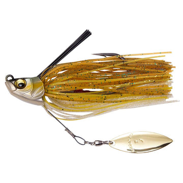 Megabass UOZE Swimmer head close-up for clean retrieves through vegetation.