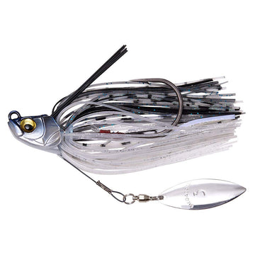 Megabass UOZE Swimmer Lotus front view highlights baitfish-like nose for weed shedding.