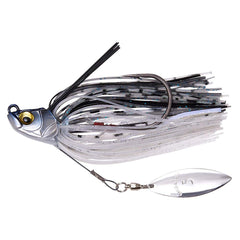 Megabass UOZE Swimmer Lotus front view highlights baitfish-like nose for weed shedding.