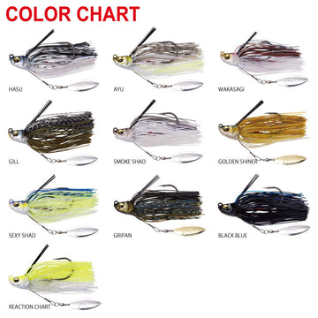 Megabass UOZE Swimmer packaging displaying 1/2 oz weight Grypan color.