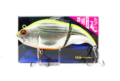 Megabass VATALION SW lure front view highlights flash and jointed action for surf fishing.