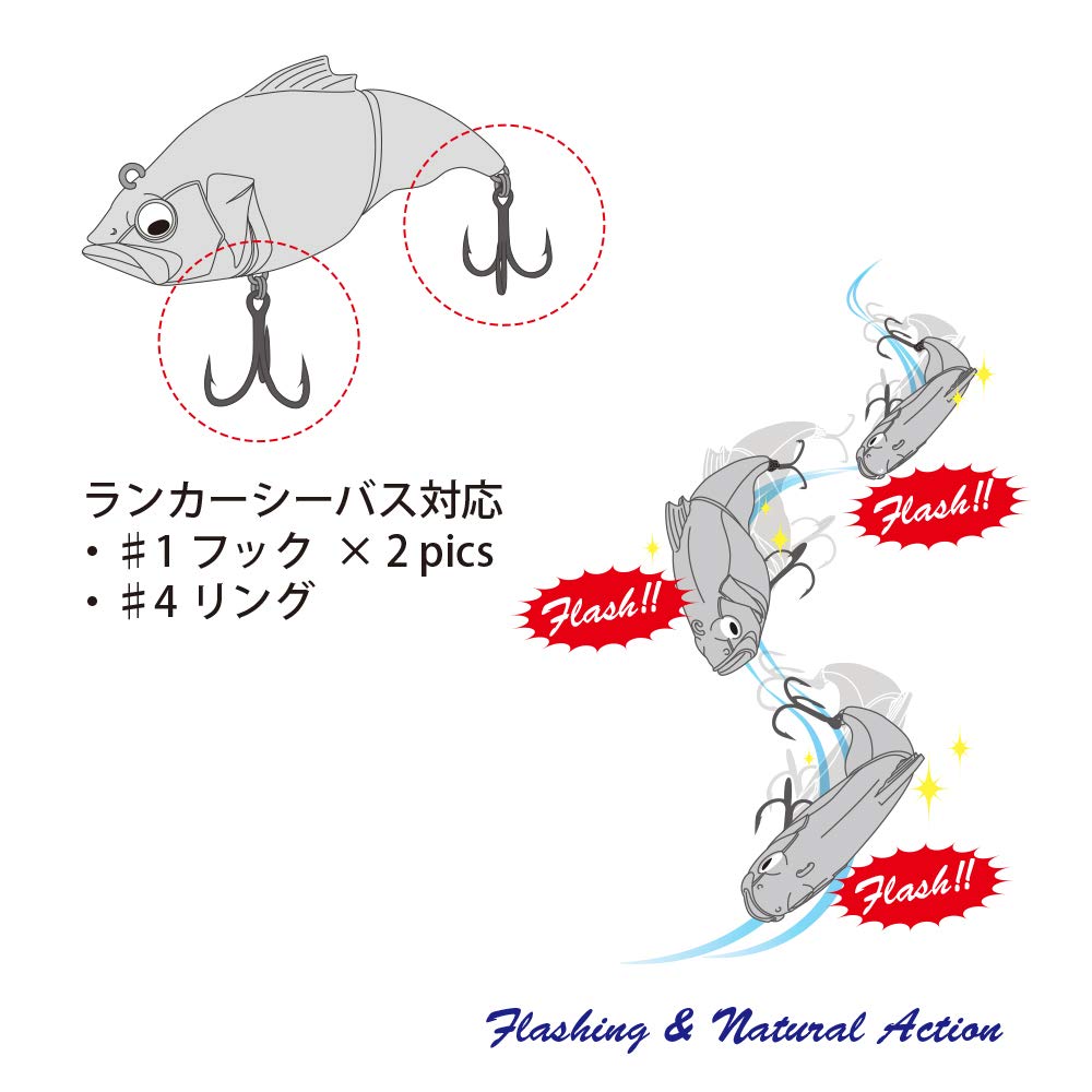 Megabass VATALION SW matte clear Konoshiro, hook area emphasized for reliable hookups with big seabass