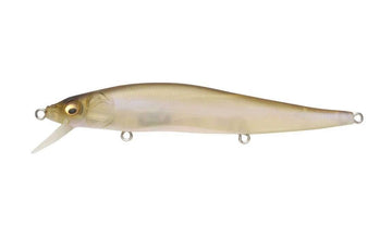 Megabass Vision 110 jerkbait front angle highlighting detailed body for accurate casts
