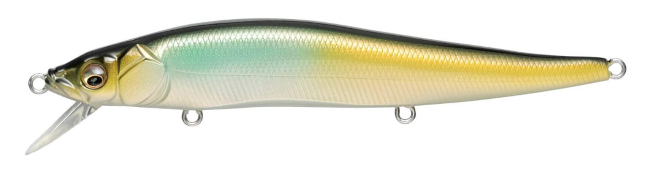 Megabass Vision 110 jerkbait in action, high flash and versatile for points and docks.