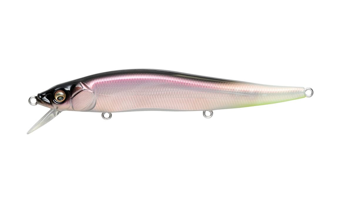 Megabass Vision 110 jerkbait in water, delivering lifelike action to attract bass