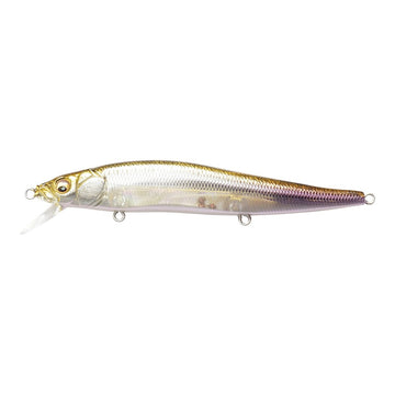 Megabass Vision Oneten HT Ito Wakasagi lure displaying slender body and side-to-side glide action for big fish.