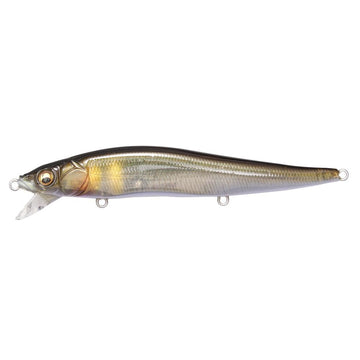 Megabass Vision ONETEN SR FA Ghost Ayu closeup shows fluorine-coated hooks for reliable penetration.