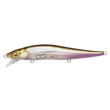 Megabass Vision ONETEN SR HT ITO Wakasagi front view showing compact profile for shallow jigging