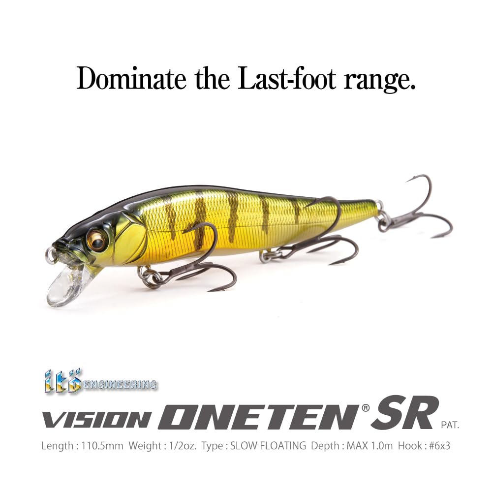 Megabass Vision Oneten SR in water showing erratic darting action for retrieves.