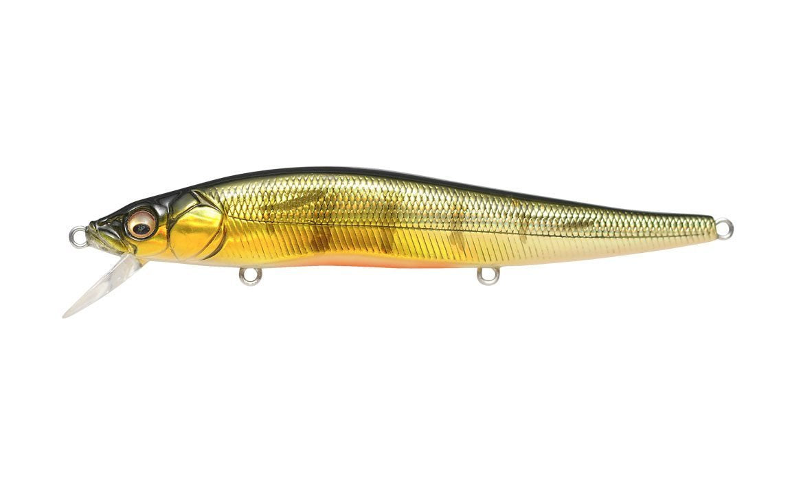 Megabass Vision 110 jerkbait shows darting action for longer casts and realistic lure movement