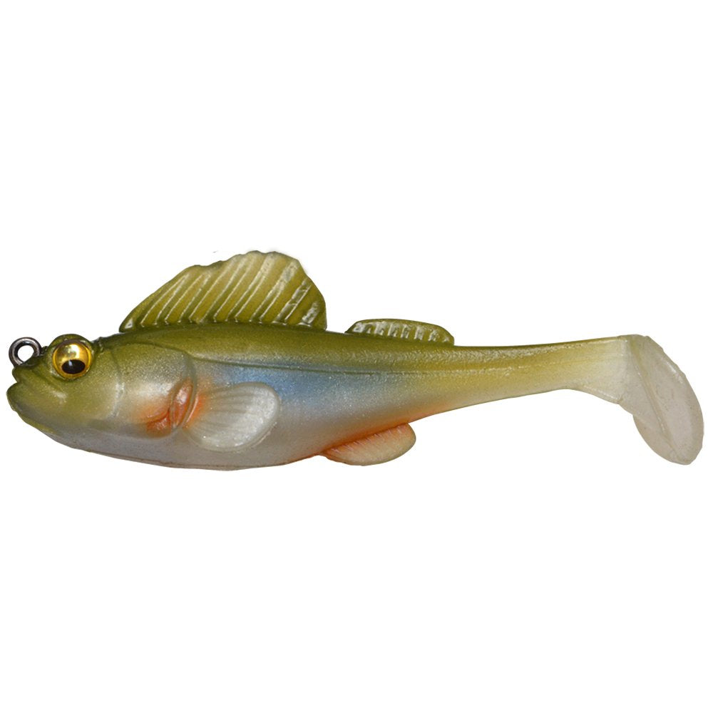 Megabass Worm Dark Sleeper 2.4in front view shows compact sinking design for tight-structure fishing.