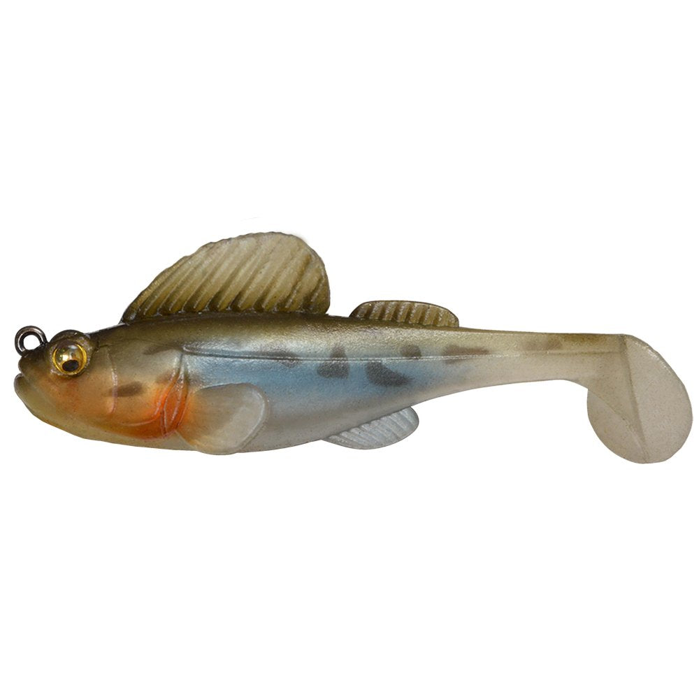Megabass Worm Dark Sleeper Goat, front view shows compact sinking profile.