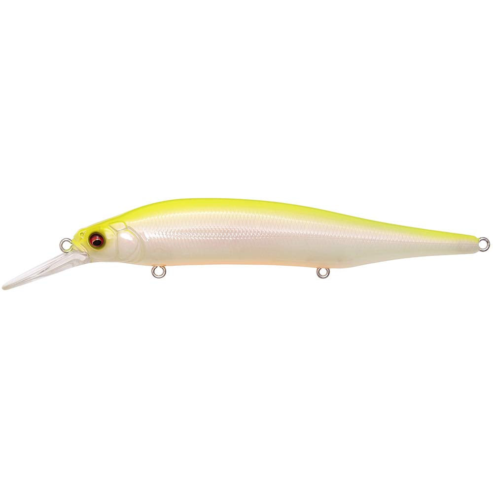 Megabass X-80 MAGNUM+1 front view shows compact sinking lure for deep-water casting